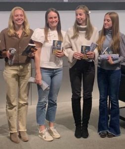 WCCA STEM GIRLS PLACE 1ST in High School Division of Machine Learning Competition- Design Project to Help 300 Million (Pictured: Ann Patin, Ava Randall, Brooke Baker, and Coco Abbott)