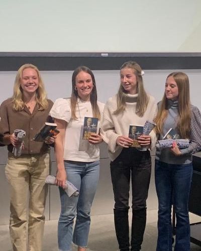 WCCA STEM GIRLS PLACE 1ST in High School Division of Machine Learning Competition- Design Project to Help 300 Million (Pictured: Ann Patin, Ava Randall, Brooke Baker, and Coco Abbott)